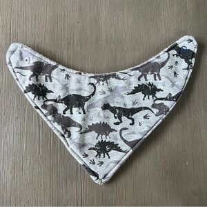 Gray Dinosaur Print Kids Bandana Bib